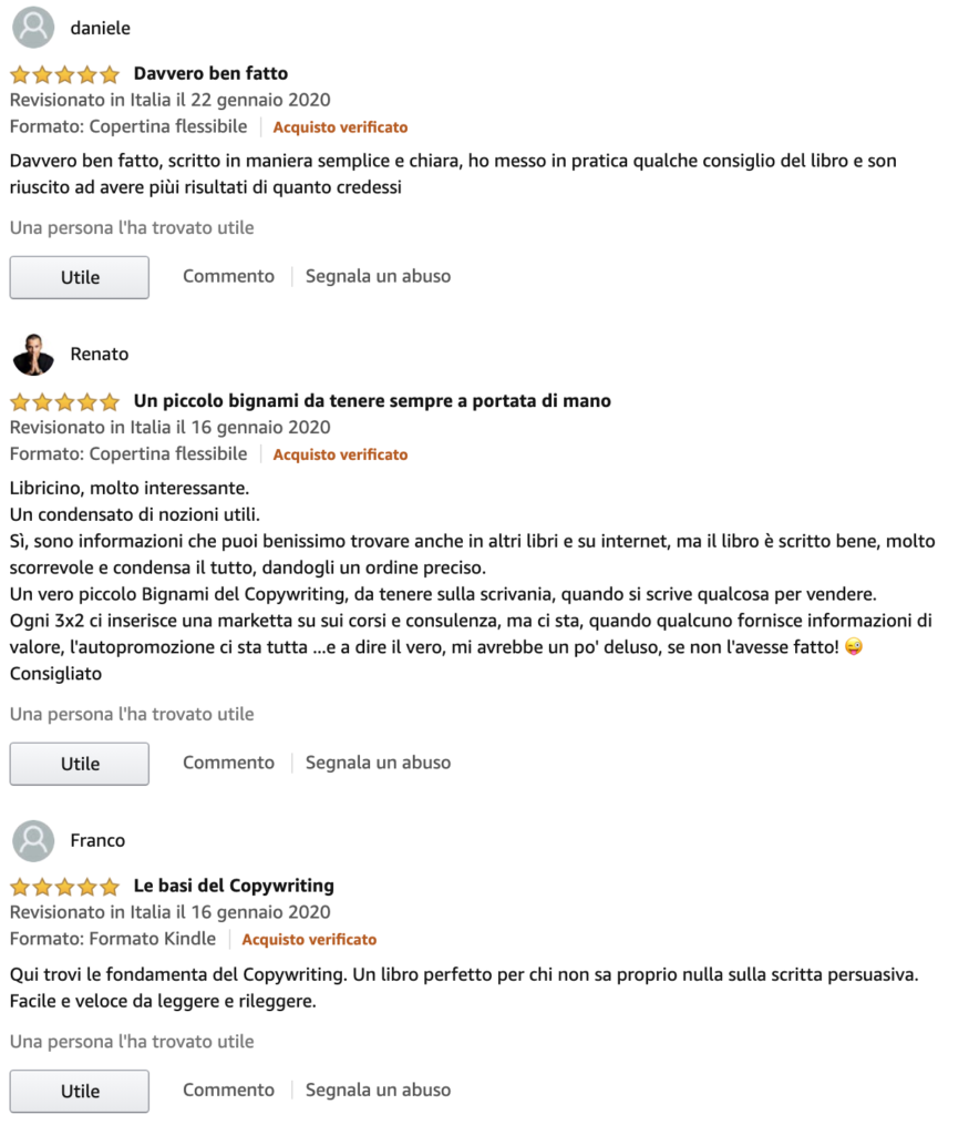 rencesioni del libro di andrea lisi copywriter di copywriting persuasivo