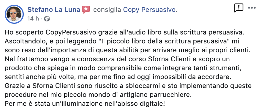 recensione piccolo audiolibro della scrittura persuasiva di andrea lisi e corso sfornaclienti