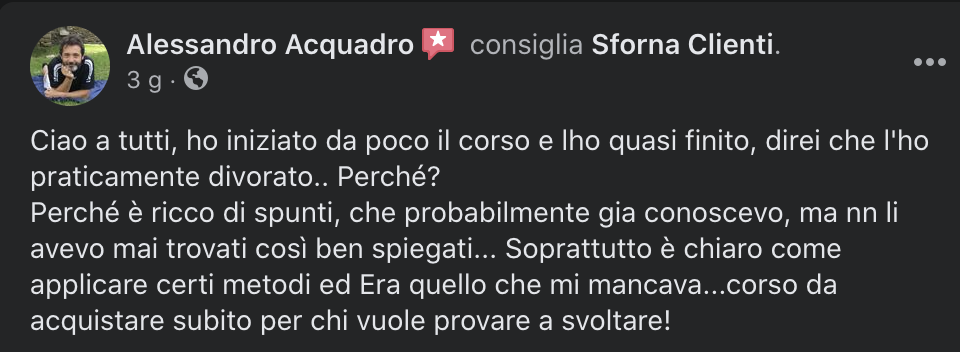 recensione sfornaclienti videocorso copywriting marketing posizionamento email marketing andrea lisi copy persuasivo