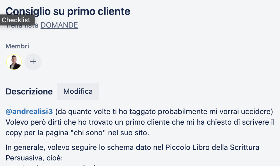 feedback di un altro seguace copy persuasivo dopo aver applicato le strategie di andrea lisi per diventare copywriter