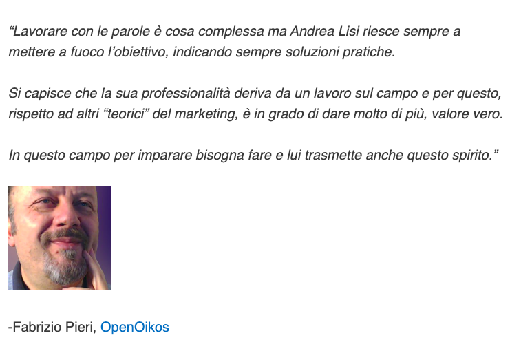 esempi lettere di acquisizione immobiliare testimonianza copywriter andrea lisi