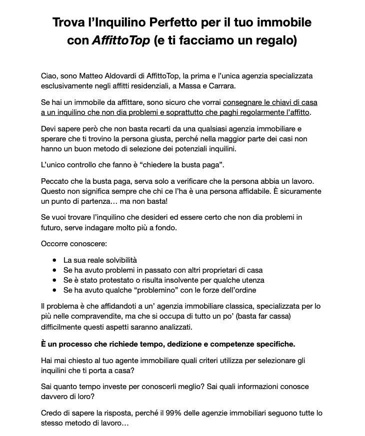 esempi lettere di acquisizione immobiliare trova l'inquilino perfetto 