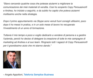 opinioni copy persuasivo srl andrea lisi copywriter