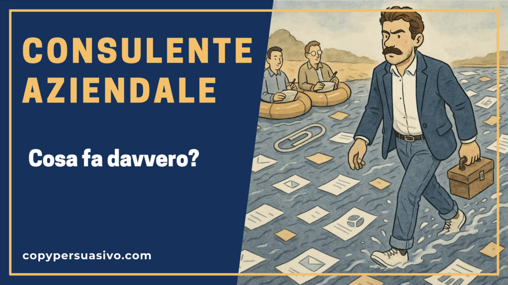 Cosa fa un consulente aziendale, cosa non fa, come crea valore e quando serve davvero. Domande chiave, regole operative, IP e 3 casi podcast.