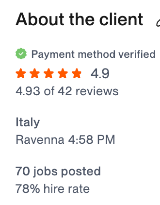 valutazione 5 stelle dell'agenzia Copypersuasivo su Upwork.com